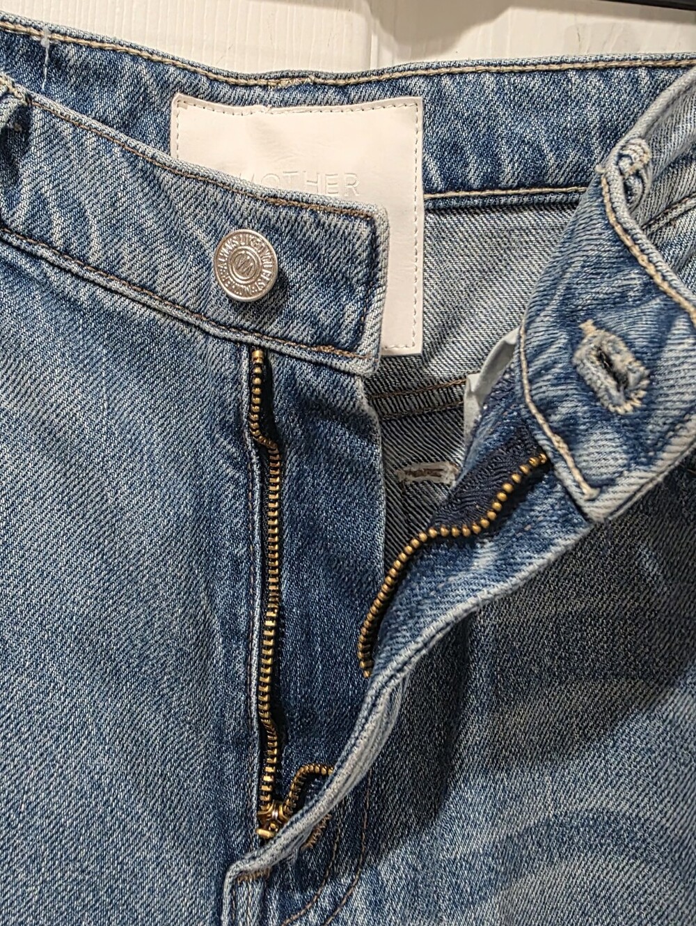 New Mother Dodger Skimp High Waist Cuffed Hem Wide Leg Jeans - Picture 4 of 7